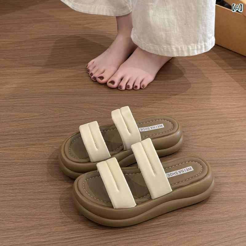 サンダル レディース 厚底 夏 普段使い おしゃれ ビーチ ラウンドトゥ 超? 日常 カジュアル 外出 妊婦 ベージュ 銀色 黒色