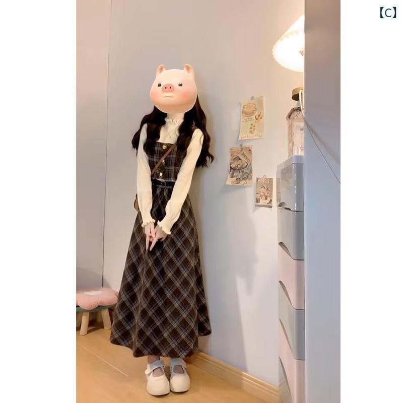 ワンピース レディース 秋冬 チェック柄 小柄 セットアップ ニット 伸縮性 ポリエステル 普段使い デート お呼ばれ