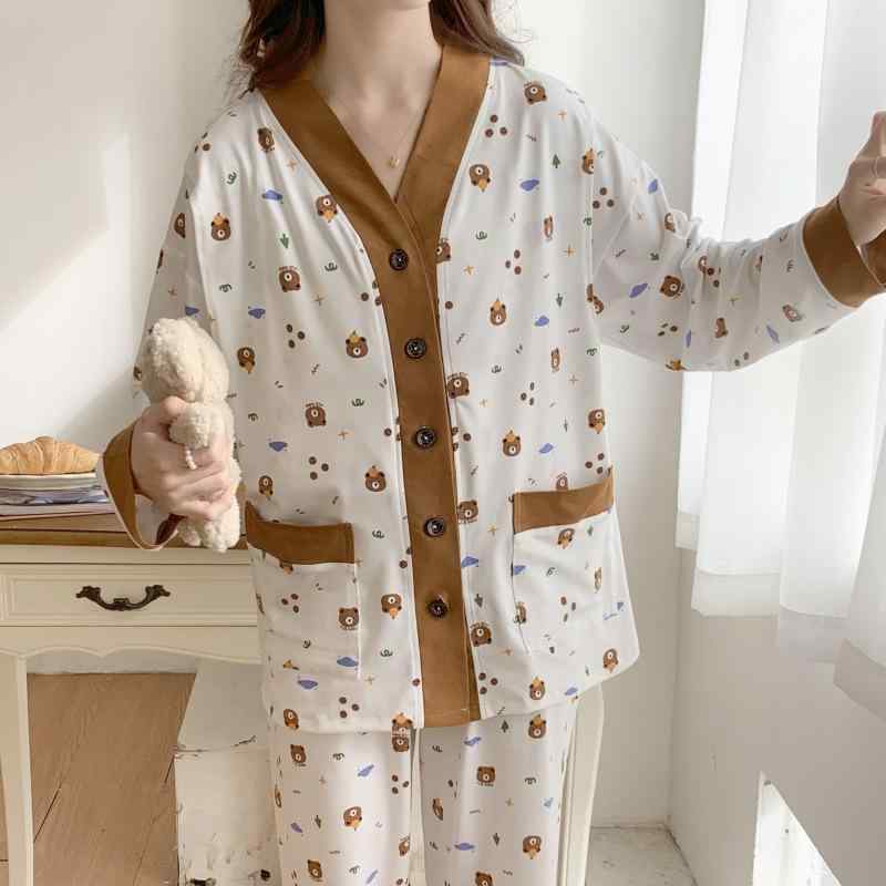 マタニティウェア 春秋 授乳服 上下セット 再生繊維 産後 パジャマ ルームウェア 大きいサイズ ポケット 長袖 部屋着 ゆったり 伸縮性