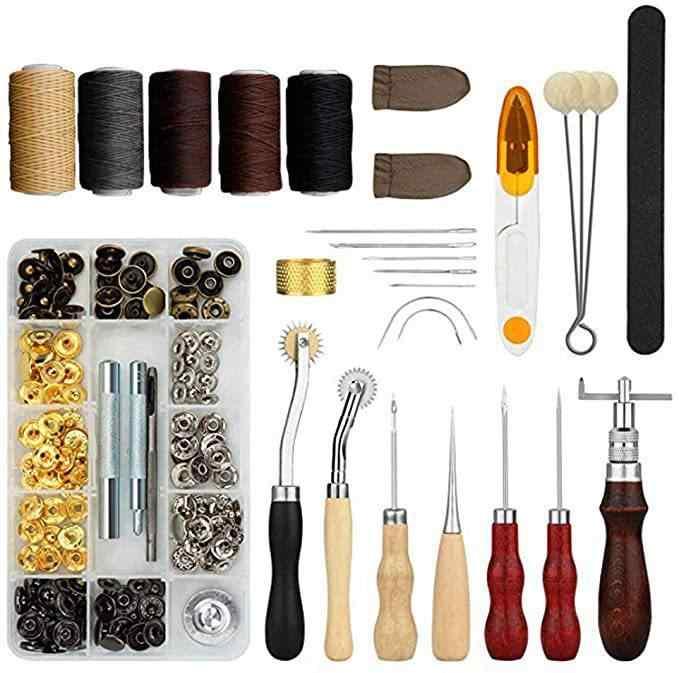 DIY 皮革工具セット 手芸 レザークラフト 縫製工具 道具 28点 中華風 ハンドメイド DIY 初心者 家庭用