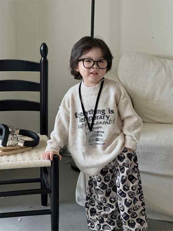 子供服 ニット セーター 男の子 おしゃれ 丸首 トップス インナー 普段着 春秋 90cm 100cm 110cm 120cm 130cm 140cm