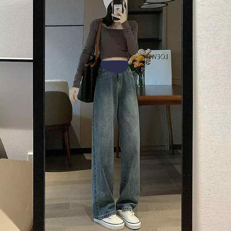 マタニティ デニム パンツ ゆったり ワイドレッグ 妊婦 ズボン コットン 妊娠初期 妊娠中期 妊娠後期 産後 産前 9分丈 ロングパンツ 春 春夏