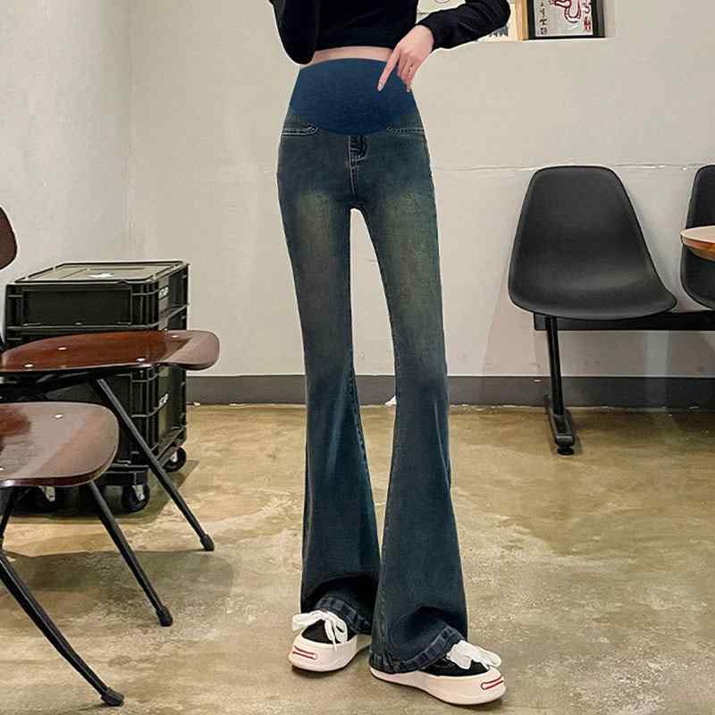 マタニティ デニム パンツ レディース 秋冬 裏起毛 あったか ストレッチ ジーパン 妊婦服 産前産後 ズボン ボトムス ジーンズ 美脚 ゆったり 伸縮性 普段使い 高見え きれいめ カジュアル