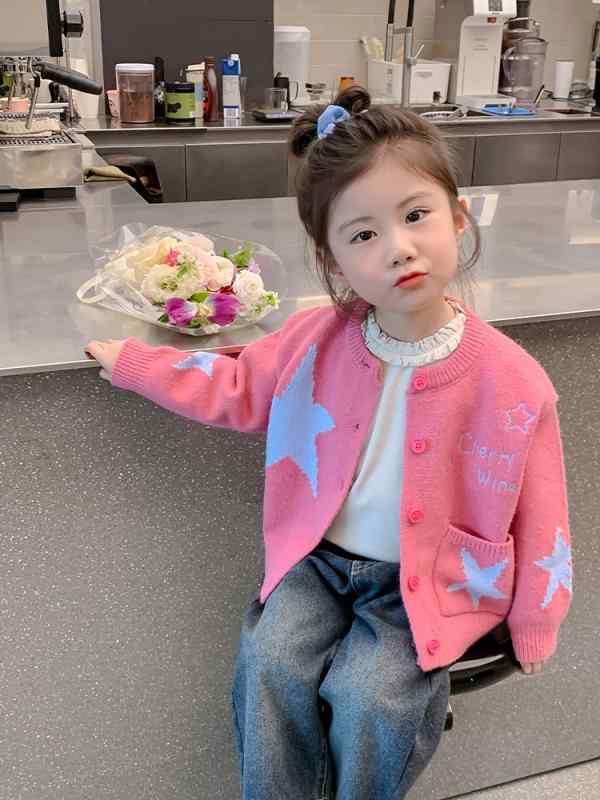ニット カーディガン ガールズ 子供服 女の子 春秋 ベビー服 トップス 長袖 かわいい 薄手 普段着 通園 通学 伸縮性 快適