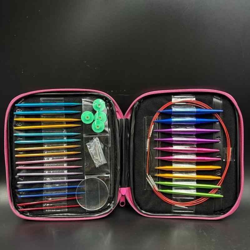 編み針 セット 付け替え式 輪針 DIY 編み物 道具 毛糸針 レース針 アルミ製