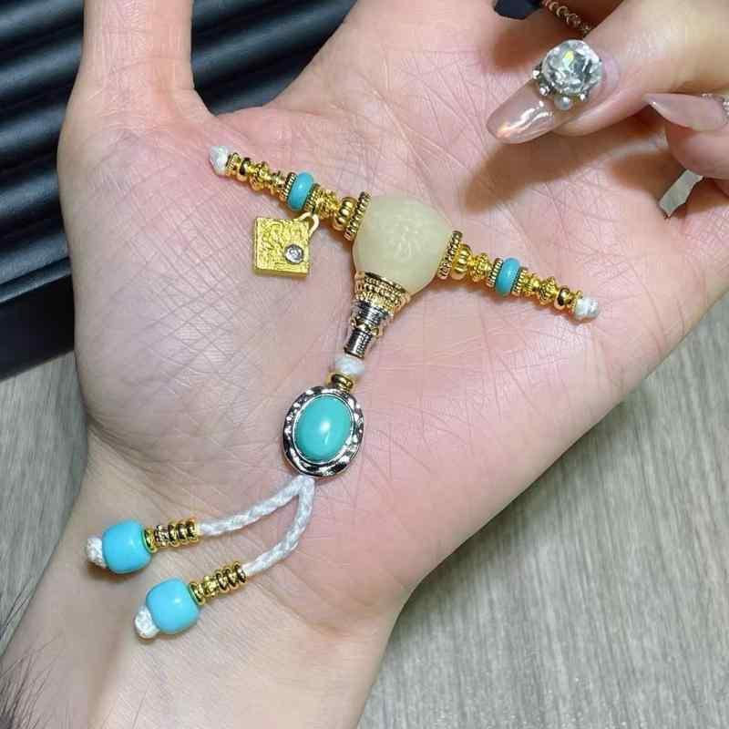 DIY アクセサリーパーツ 雪巴琉璃 燐マグネシウム鉱 三通 セット 手作り 文玩 ファッション小物 仏珠 ストリング ビーズ