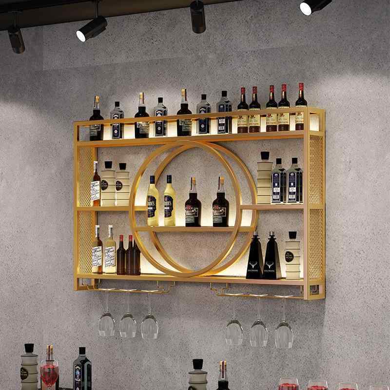 ワインラック 壁掛け アイアン ワインホルダー 金属製 シャンパン グラスホルダー 壁面収納棚 おしゃれ ディスプレイラック バー レストラン 業務用 13,135円
