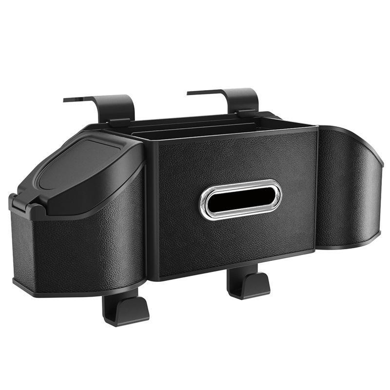 カー用品 車載収納ボックス シートバックポケット 後部座席用 小物入れ ドリンクホルダー ティッシュボックス 汎用 運転席 助手席 ブラック グレー オレンジ ブラウン
