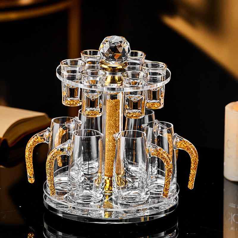 酒器 石英硝子製 白酒器仕掛ける 金箔 ラッキーアイテム 打つこと水呑み 御前上等感 介護ホーム寄りあい