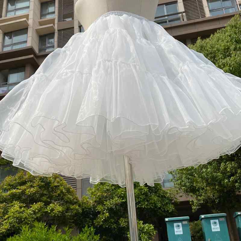 スカート ロリータ 無骨 チュール 雲 50cm ペチコート ホワイト ブラック
