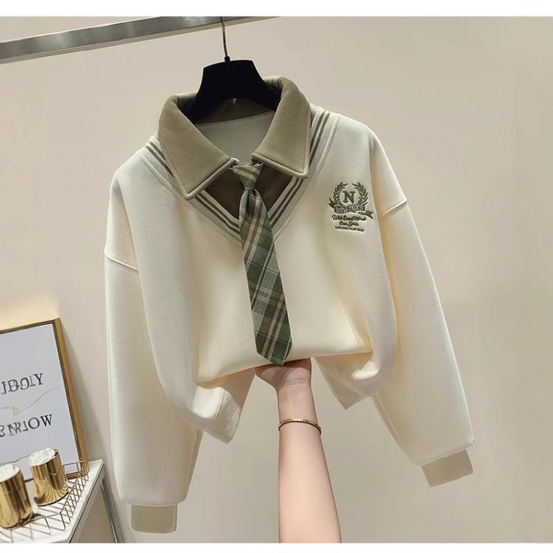 子供用スウェット 秋冬 子供服 女の子 長袖トップス 配色 切り替え 襟付き プルオーバー 裏起毛 厚手 綿100% 普段着