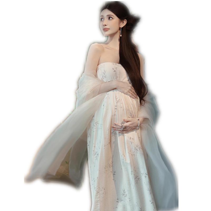マタニティドレス 新中式 レトロ 妊婦活動写真 映画化御召しもの ノースリーブ 上着 ポリエステル 事あたらしい 愛くるしげ