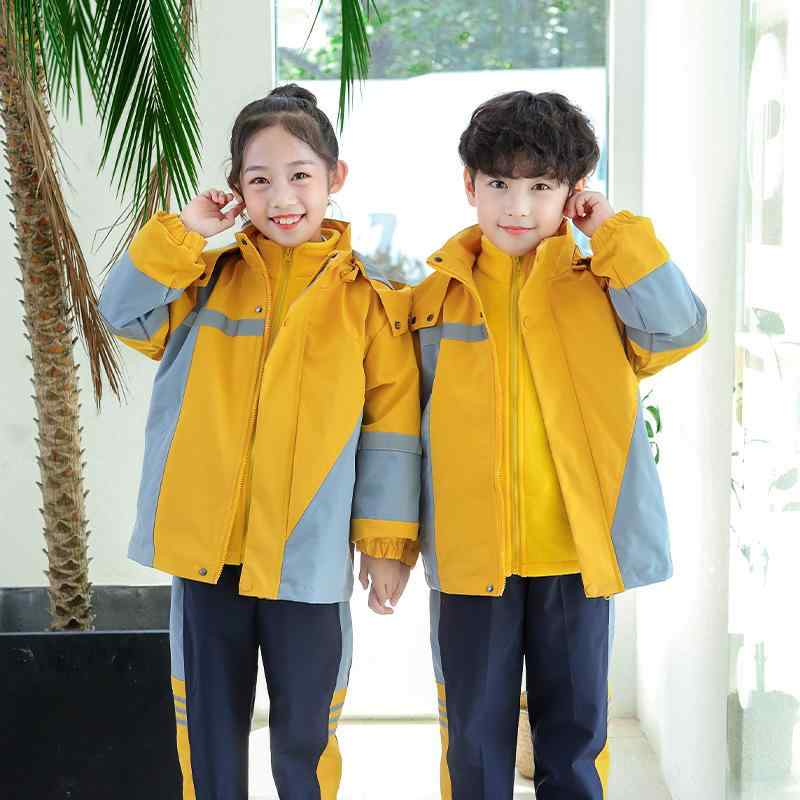 小学生 スクールウェア 春秋 セットアップ 幼稚園 制服 3点セット 子供 班服 秋冬 ジャージ ウインドブレーカー