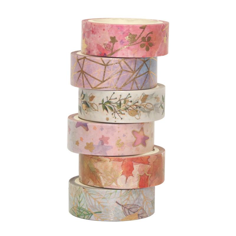 テープ 和紙テープ DIY 手帳 デコレーション 花柄 箔押し かわいい おしゃれ アルバム スクラップブッキング