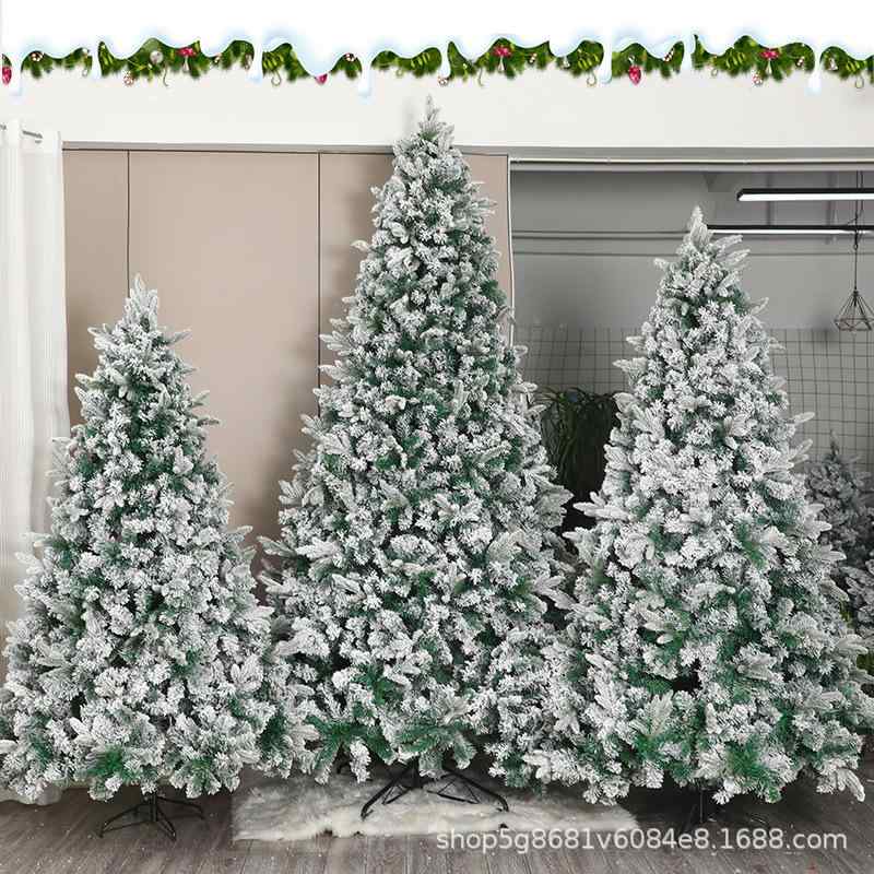 クリスマスツリー 1.8m 白 植毛 雪付き 大型 PVC PE混合素材 耐久 安定｜トミーショップ 店