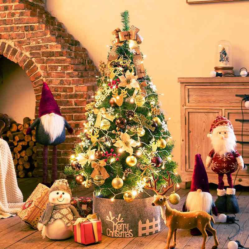 クリスマスツリー クリスマス飾り オフィス 家庭用 高級感 暗号化 発光 セット シーン レイアウト オーナメント デコレーション レッド ゴールド ホワイト 1.2m 1.5m 1.8m 2.1m 2.4m クリスマス アクセサリー パーツ 雪だるま |トミーショップ 店