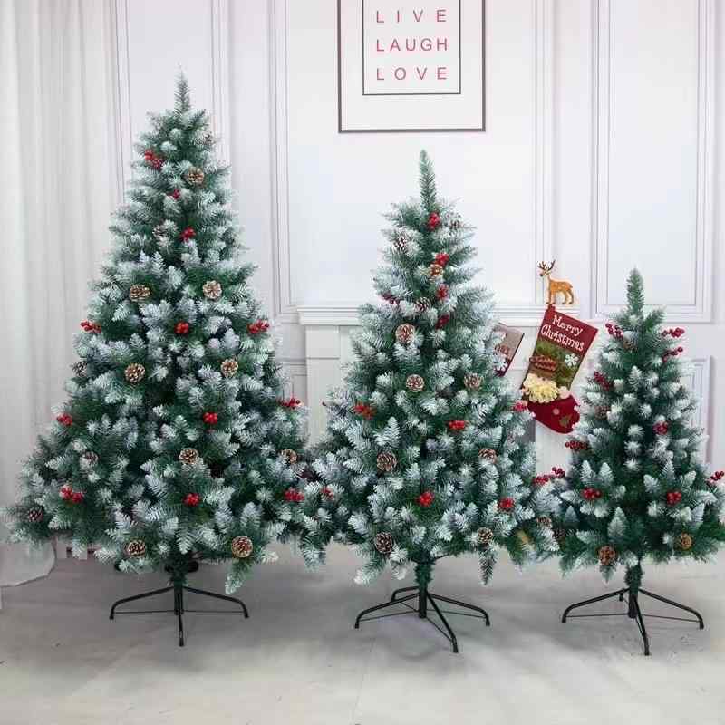 クリスマスツリー 雪化粧 レッドベリー PVC 1.5m 1.8m 2.1m 2.4m クリスマス デコレーション 飾りつけ イベント パーティー