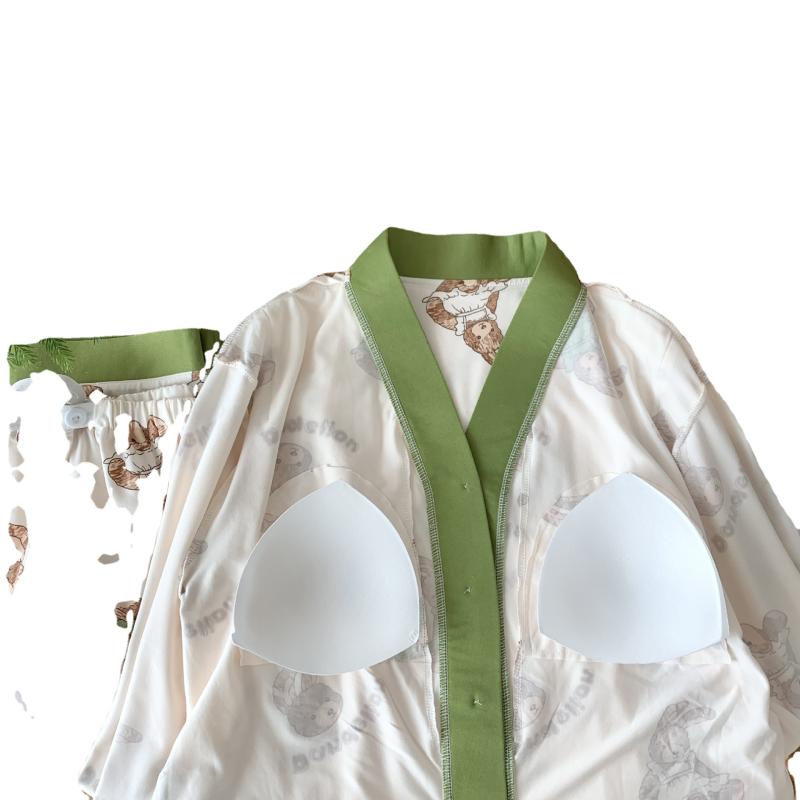 パジャマ レディース マタニティ 授乳服 春 薄手 Vネック 長袖 長ズボン 綿 取り外し可能 胸パッド付き 産後 産褥 ルームウェア 部屋着