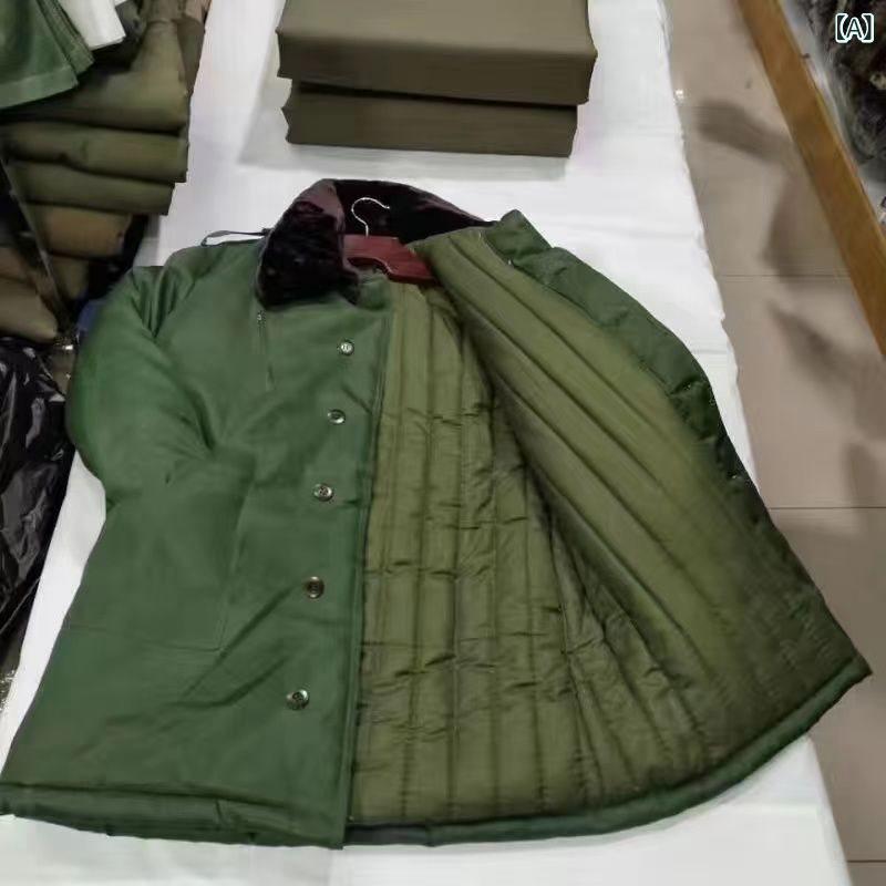 厚地の外套 メンズ 成人男性用 ミリタリー上衣 秋冬 防寒 防風 生あたたかい 朦々たる 綿織物 綿 緑 カーキ 馬鹿でかい大きさ