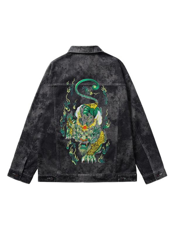 ジャケット 男性用 デニム アウター カジュアル 刺・墸 春秋 ブラック系 グレー系 コットン｜トミーショップ 店