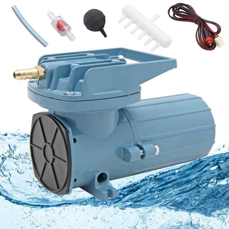 Hanchen エアーポンプ 18W 水槽用 酸素供給 水槽曝気 車用電源 吐出量 38L /分 吐出口6つ シガーライターに接続 逆流防止弁付 お釣り用具