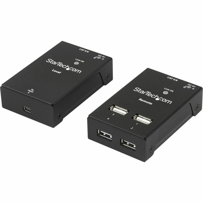StarTech.com USBエクステンダー／40m／Cat6/Cat5 LANケーブル使用／4ポート USB 2.0ハブ付／電源アダプター付属／Type-A拡張 スプリッター 分配器／USB 延長 リピーター／カテゴリ6/カテゴリ5 ケーブル