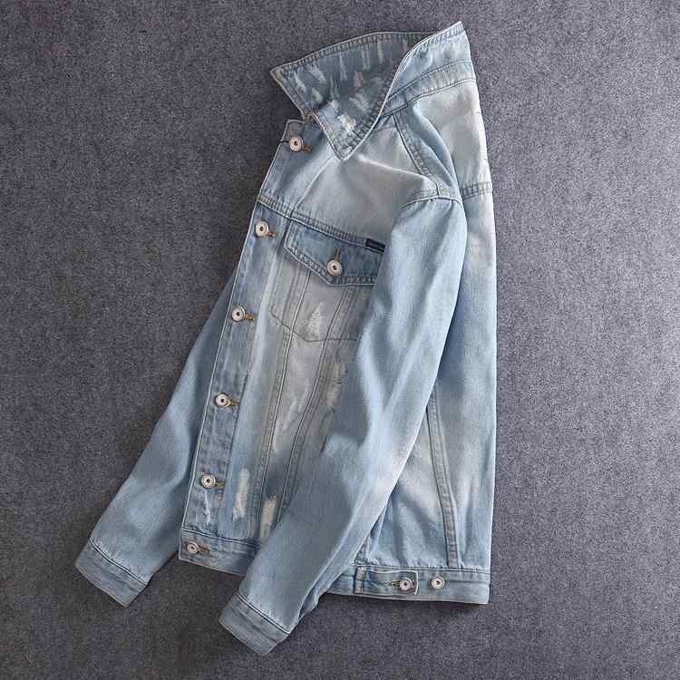 ジャケット 男性用 デニム Gジャン 秋物 浅色 ダメージ加工 スリムフィット トップス アウター｜トミーショップ 店