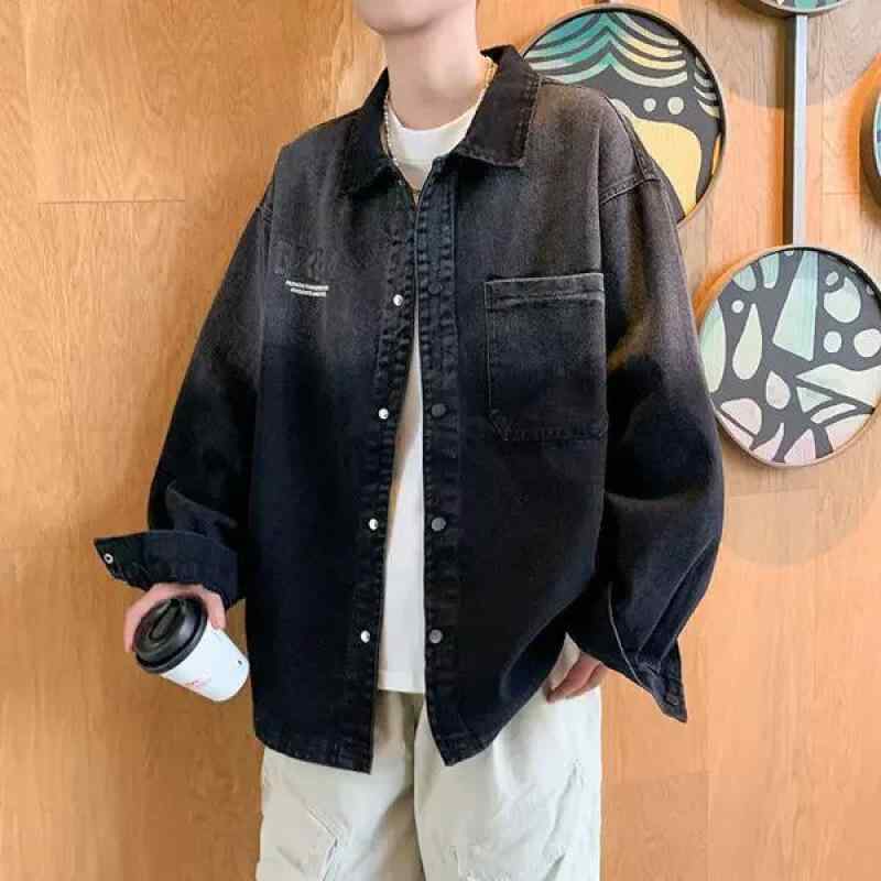 ジャケット 男性用 デニム 春物 ブルゾン Gジャン トップス 長袖 ブラック ブルー M L XL 2XL 3XL