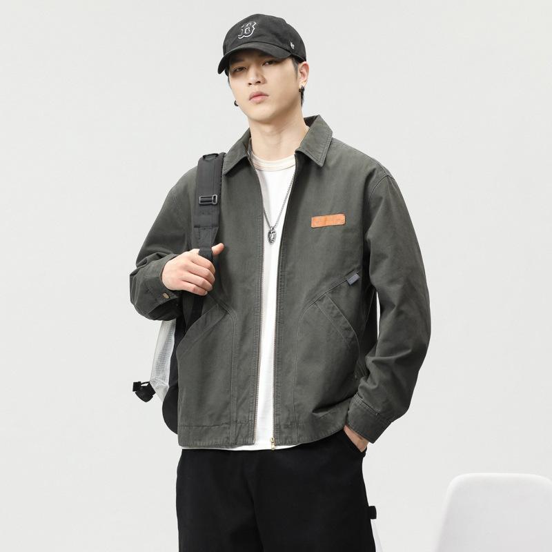 ジャケット メンズ デニムジャケット ワークシャツ風 ブルゾン Gジャン アウター カジュアル ポケット付き 耐摩耗性 ブラック系 グレー系 カーキ系 秋冬
