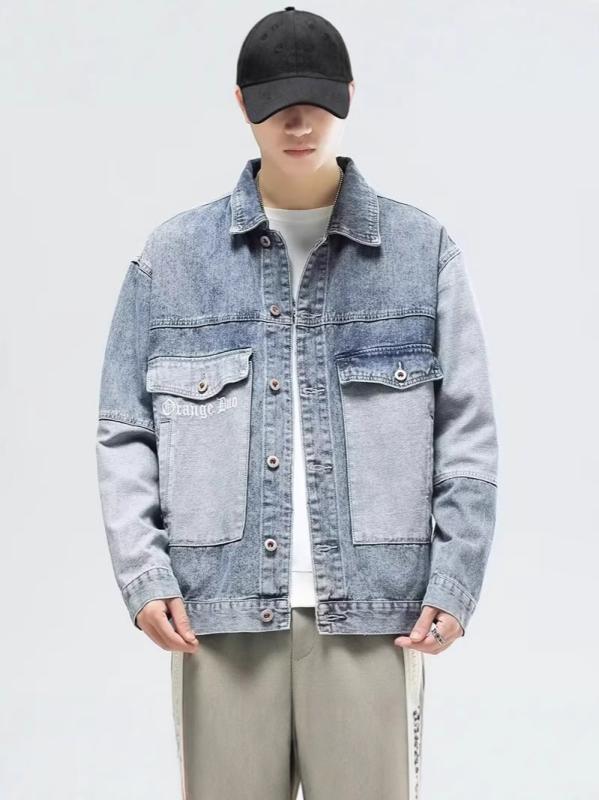 ジャケット メンズ デニムジャケット 春秋 秋冬 ゆったり 大きいサイズ ワークジャケット ブルゾン トップス 長袖 普段使い アウトドア 灰色 ブルー系