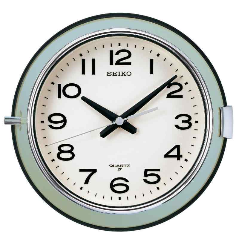 セイコークロック(Seiko Clock) 掛時計 石英 アナログ 金属元素枠 緑であること 221x232x63粍 KX816M