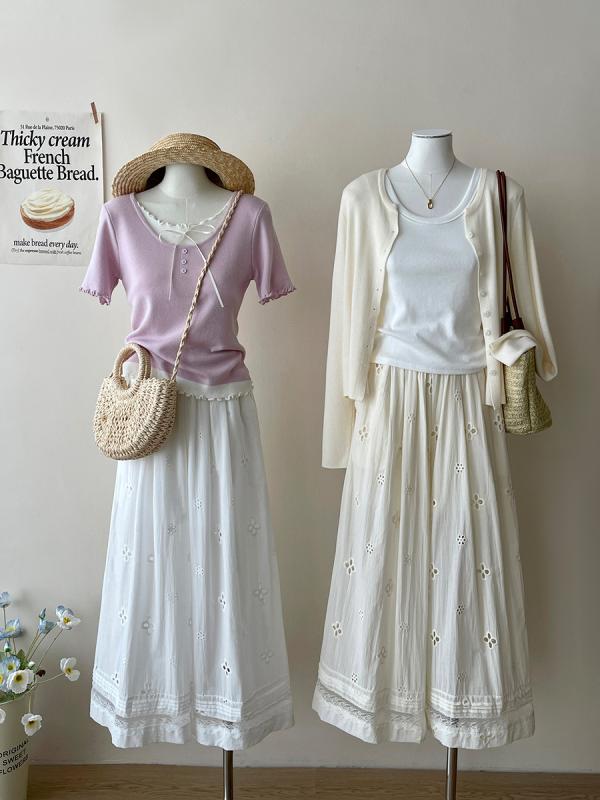 パンツ レディース 麻 ワイドパンツ レース 春夏 リゾート カジュアル ストレート 9分丈 3色展開 白 杏色 ブルー