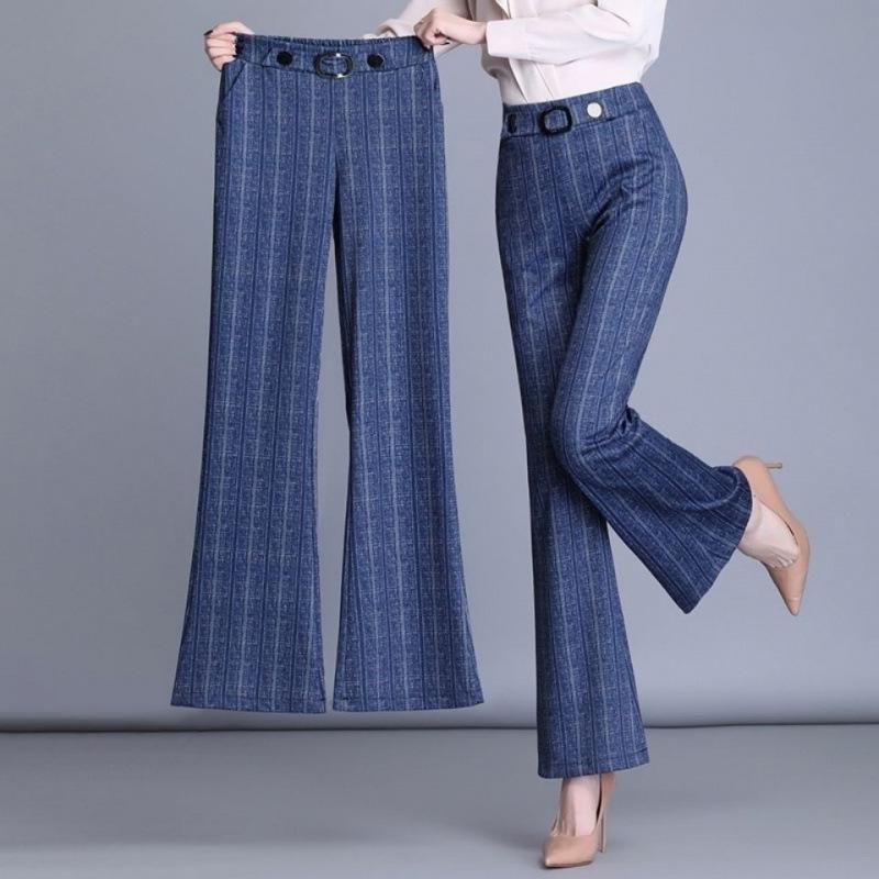パンツ レディース 秋冬 フレアパンツ ハイウエスト 美脚 スラックス 大きいサイズ 伸縮性 9分丈 ズボン 黒 グレー ブルー