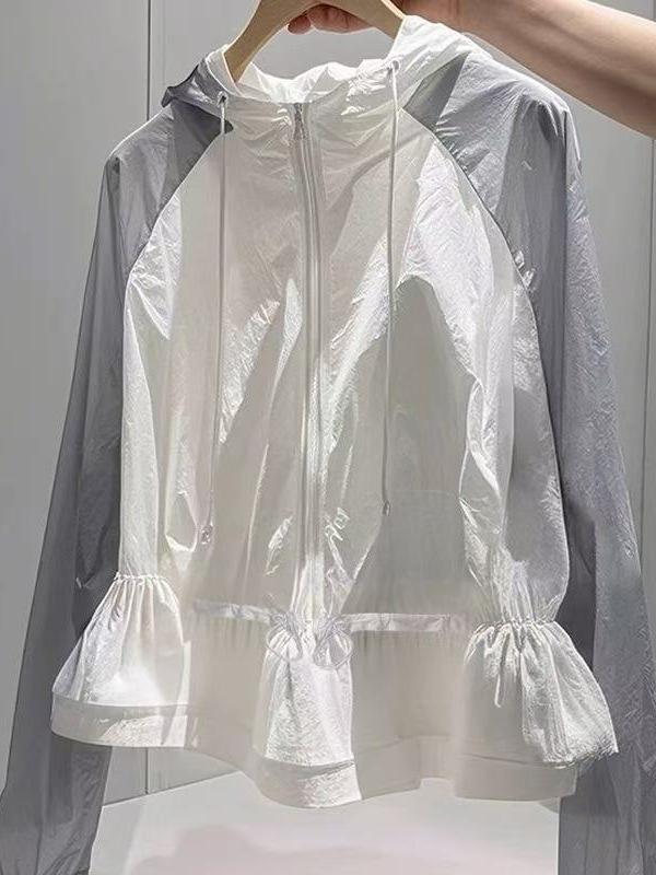 ジレー レディース 白いこと 長袖 向こう見ず 透気 夏用 防晒服 うつり変わり 分かりやすい ひな形 日韓 表現スタイル(x10)