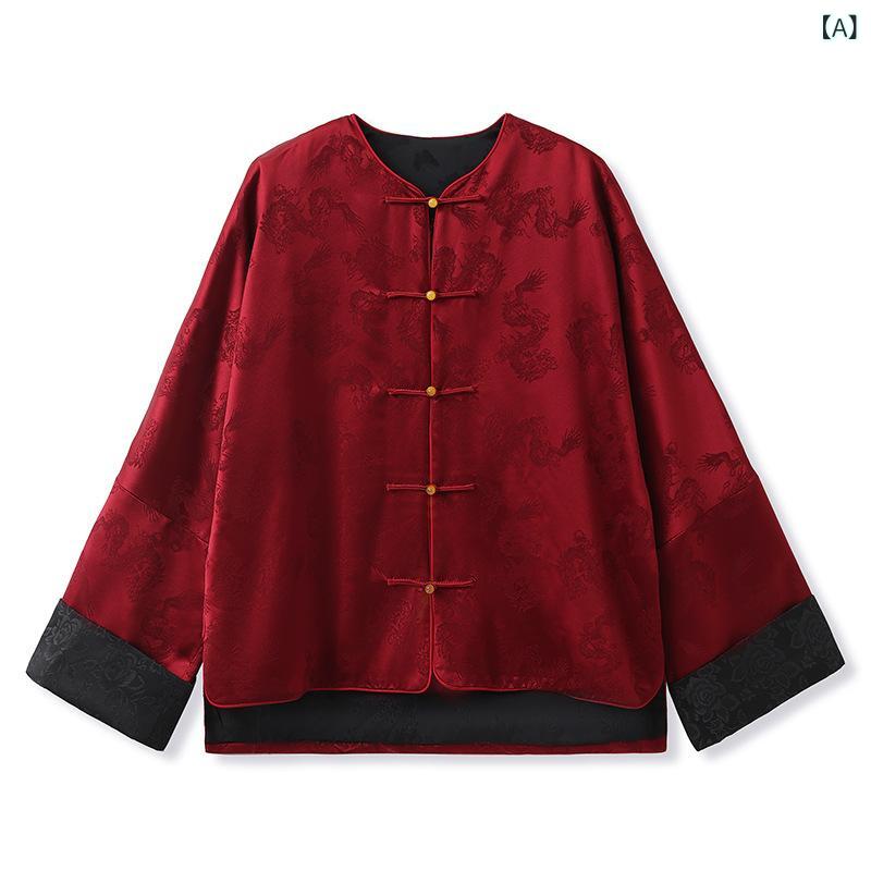 ジャケット レディース 秋冬 チャイナ風 サテン 提花 エレガント レトロ トップス 赤色 S M L 11,280円