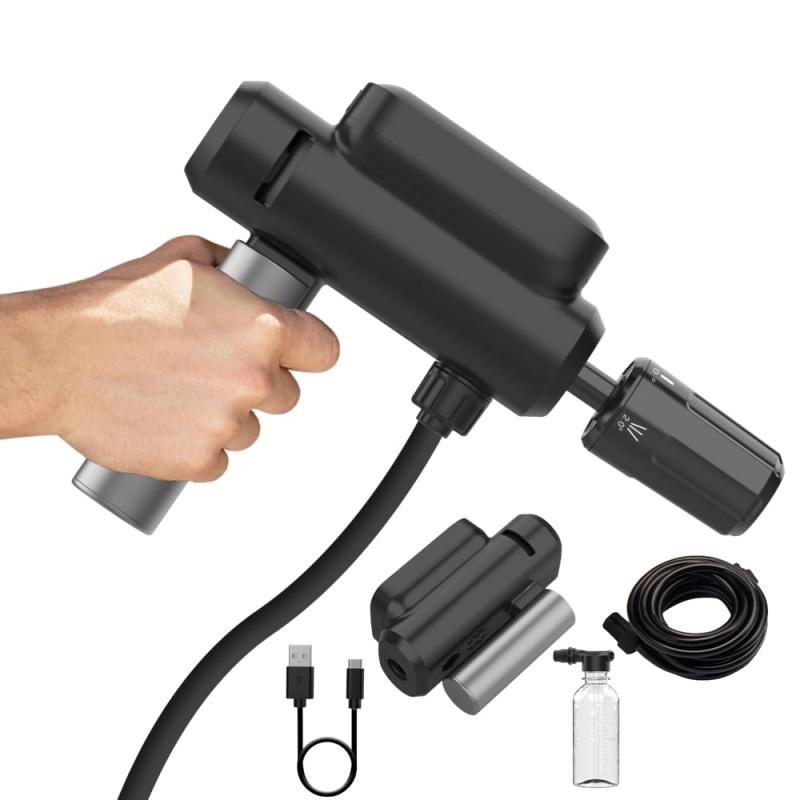 コードレス 高圧洗浄機 折りたたみ 充電式 ハンディ 5in1ノズル 5つの噴射モード ハンディ高圧洗浄機 5mホース付き 家庭用 コンパクト 洗車 自吸式 ポータブル ミニ洗車機 2年品質