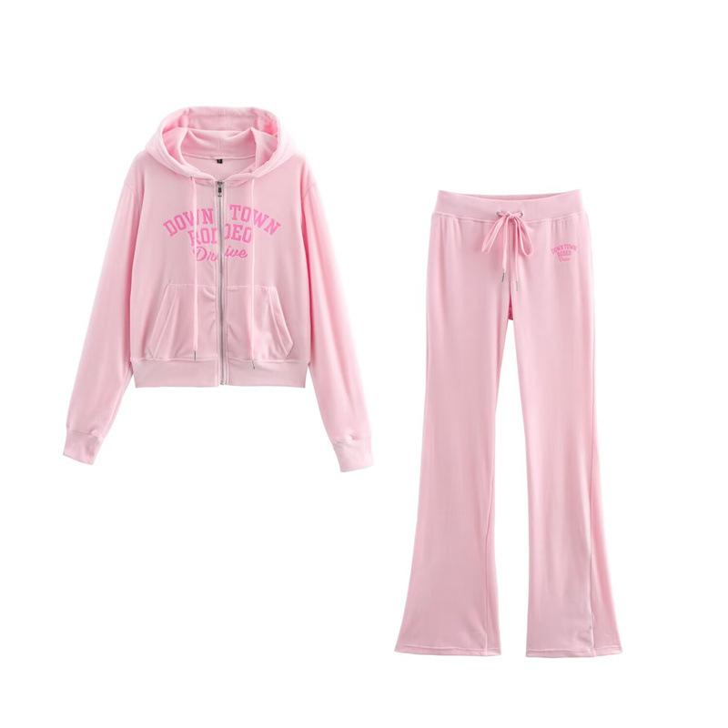 セットアップ レディース 春夏 ベルベット 欧美風 パーカー & パンツ 上下セット 長袖 ジャージ ルームウェア 部屋着 S M L