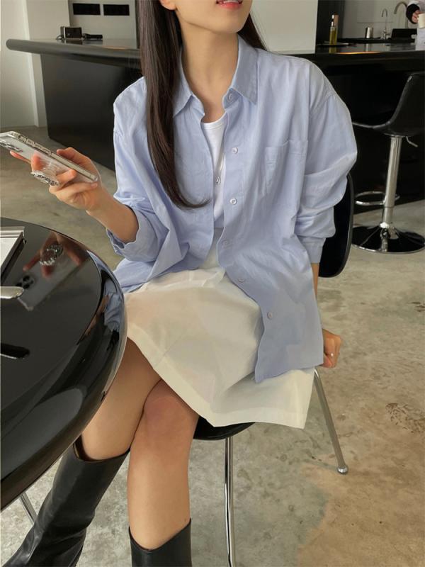 シャツ レディース リネンシャツ 亜麻シャツ ブラウス トップス 襟付き 長袖 ゆったり 接触冷感 UVカット 日焼け止め 紫外線対策 オフィス カジュアル ブルー ピンク系 ホワイト｜トミーショップ 店