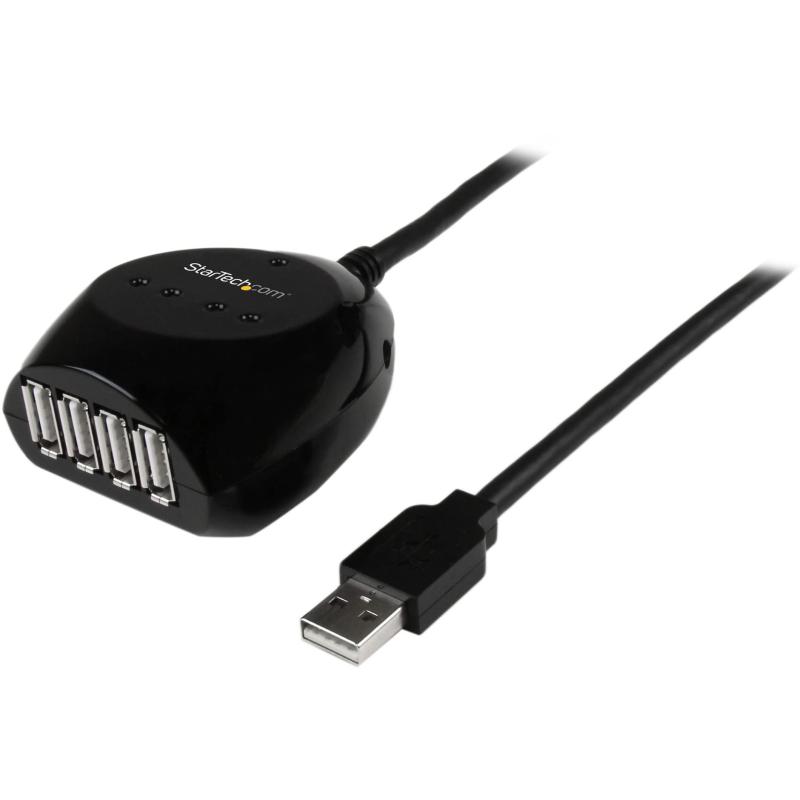 StarTech.com USB 2.0 アクティブ延長ケーブル/リピーター(15m) & 4ポートUSBハブ Type-A(オス) - 4x Type-A(メス) USB2EXT4P15M 15,102円