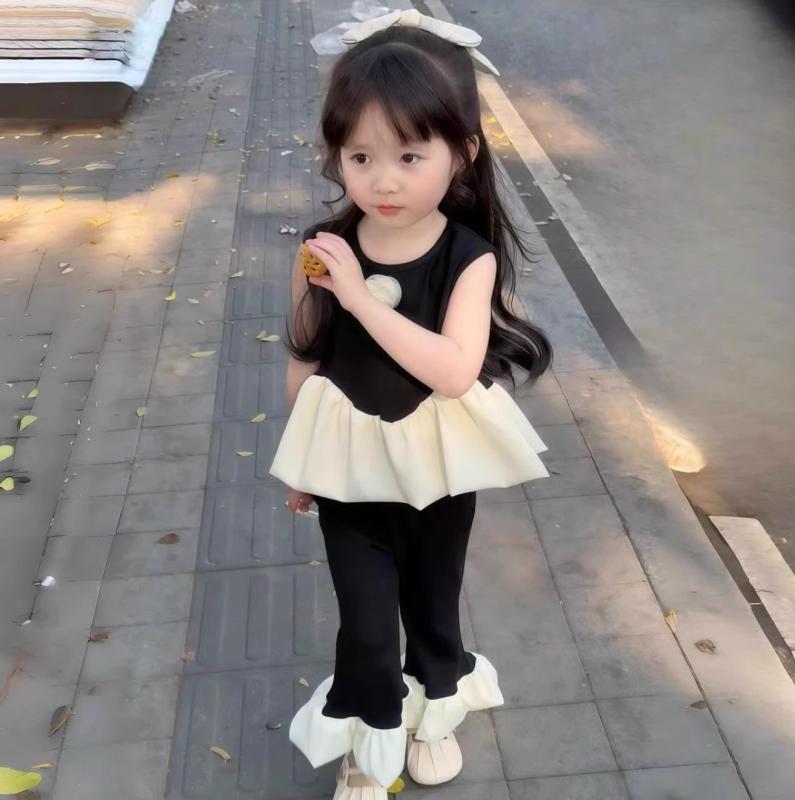 ベビー服 女の子 バレエ プリンセス ノースリーブ トップス パンツ セットアップ 綿100% かわいい おしゃれ 夏