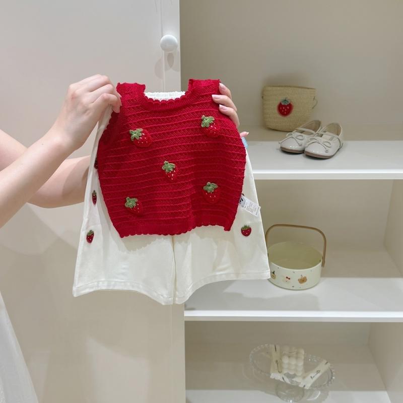 キッズ 女の子 夏物 セットアップ ノースリーブ トップス ワイドレッグパンツ 上下セット 可愛い 接触冷感 薄手 80 90 100 110 120 130