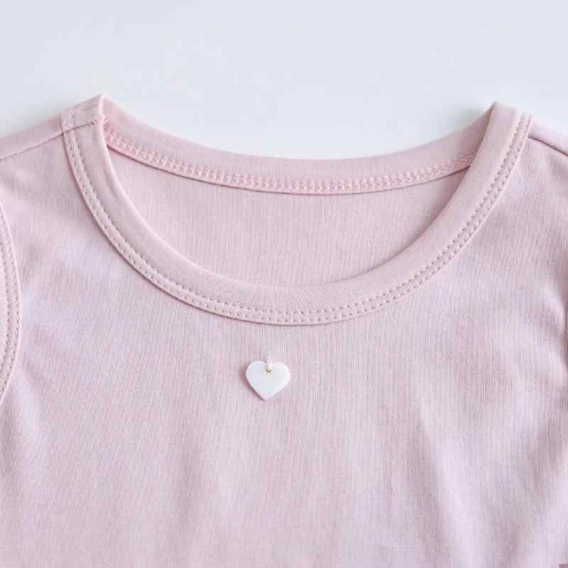 子供服 女の子 夏物 セットアップ 韓国風 ノースリーブ トップス パンツ 2点セット 薄手 綿 ピンク系
