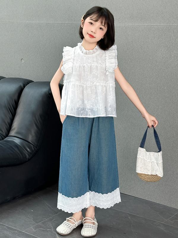 子供服 女の子 夏 セットアップ 半袖 Tシャツ ワイドパンツ 薄手 かわいい おしゃれ 普段着 リゾート