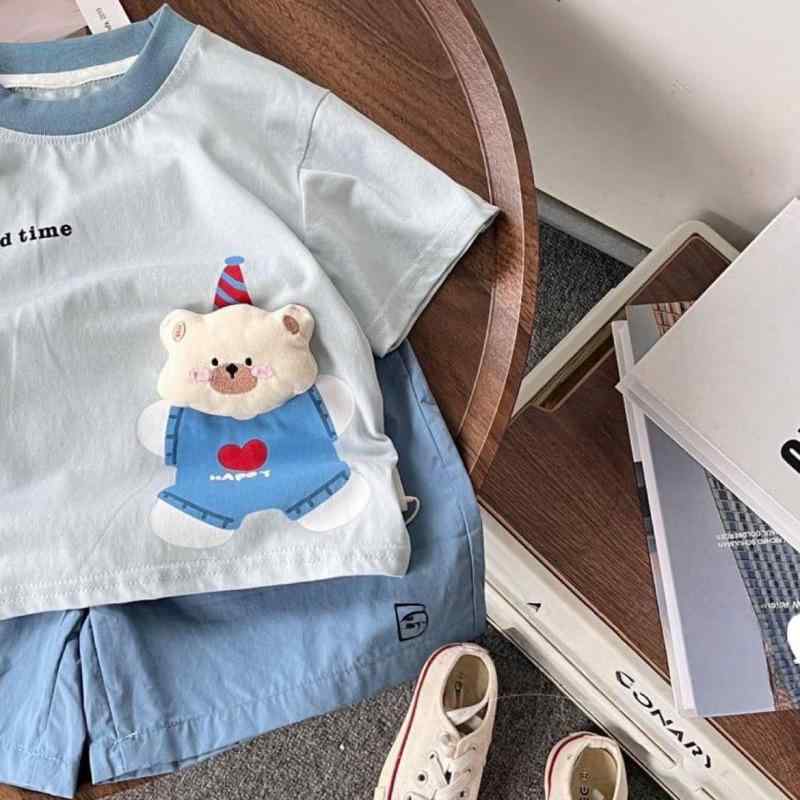 キッズ 子供用 半袖 Tシャツ ショートパンツ 上下セット 綿100% 夏 中小サイズ カートゥーン柄