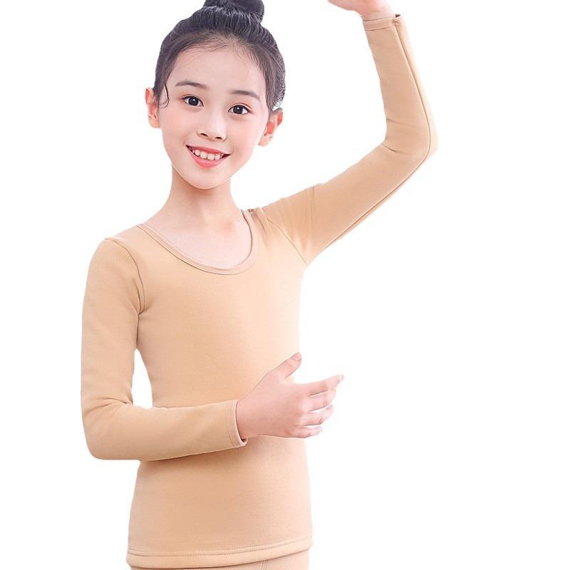 社交ダンスお召しもの 赤ちゃん バレー レオタード 色つや 肌付き トップス 長袖 連体タイツ 裏起毛 朦々たる 伸縮性 読み合わせる着 ウォームアップウェア 秋冬