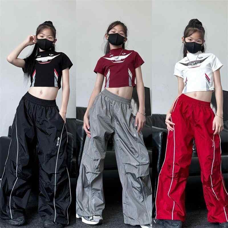 キッズ ガールズ Tシャツ & パンツ セットアップ 子供服 上下セット 半袖 ハーレムパンツ ダンス 衣装 普段着 レッスン着