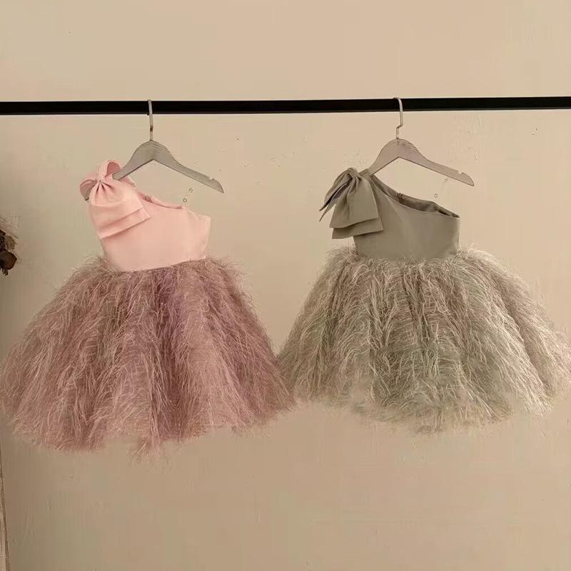 ワンピース 子供 女の子 チュール ノースリーブ プリンセスドレス ピアノ 発表会 演奏会 結婚式 パーティー フォーマル チュチュ チュールスカート かわいい ふんわり Aライン 春夏 秋冬