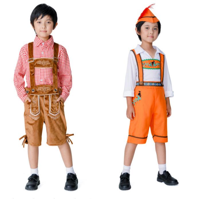 子供用 ハロウィン コスチューム 男の子 ビール パーティー 衣装 サロペット 吊りズボン ダンス 舞台 演出服 かわいい