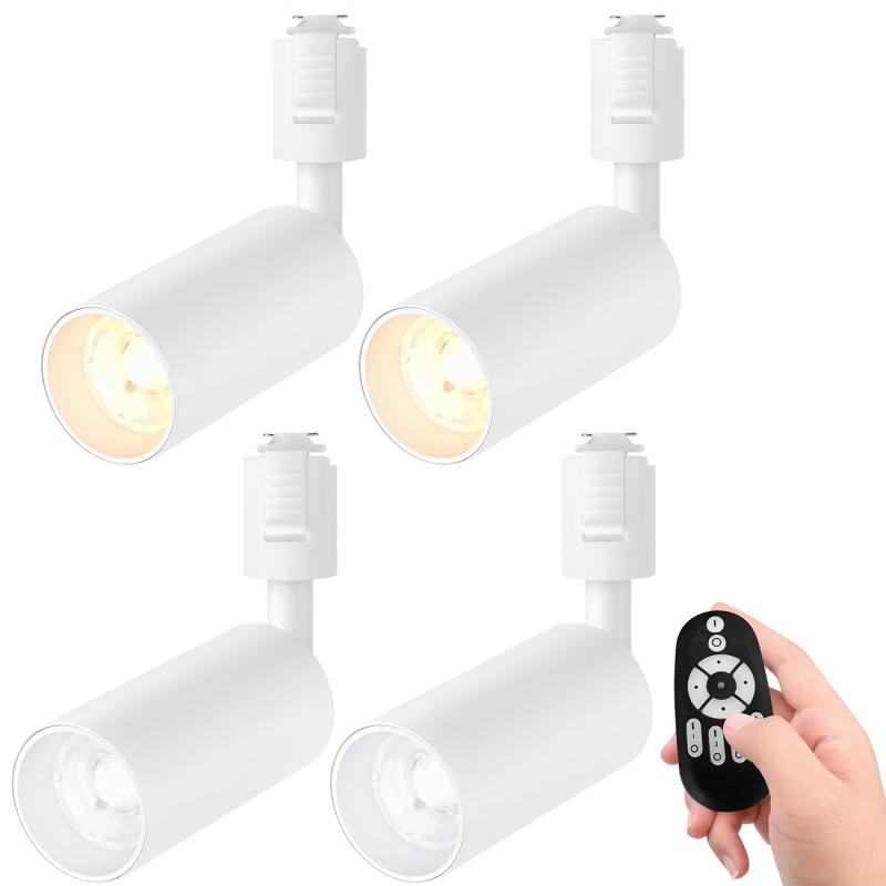 Pirlamp 注目の的 4個書き割り 導管軌跡用 4.5W（40W形好いかげんに） 遠隔操作付き添い人 ライティングレール用 LED内蔵式 北欧 角度モビール 点火装置