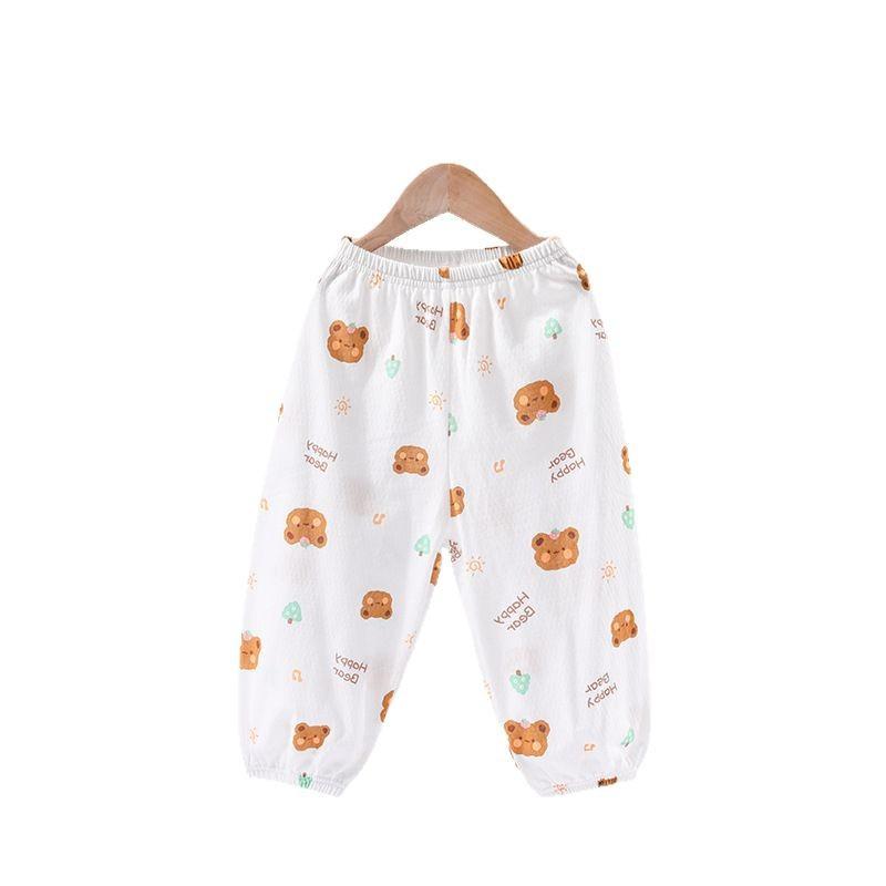 ちびっ子服 ズボン下 春夏 ベビー服 蚊除け 提燈ズボン下 A類 純綿 通気性 メッシュ ズボン 80珊 90珊 100珊 110珊 120珊 130珊 小熊柄 透かし彫り柄 水玉飾りつけ 毛の荒物柄